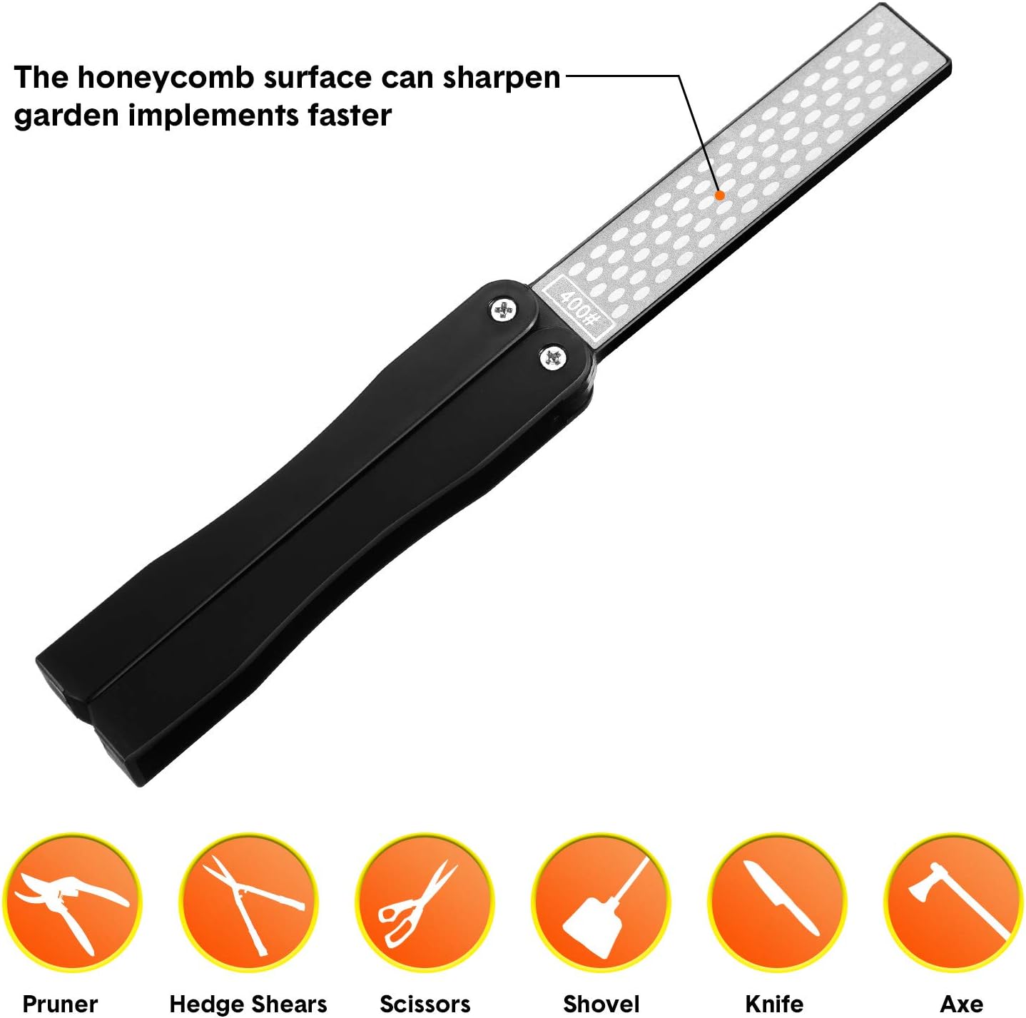 Garden Tool Diamond Sharpener 400/600 Grit Double-Sided